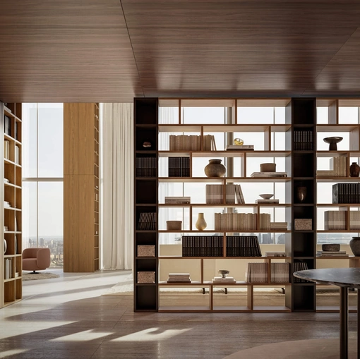 Libreria divisoria Selecta in legno di Lema