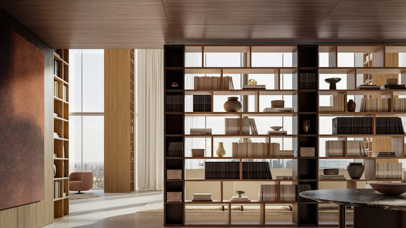 Libreria divisoria Selecta in legno di Lema