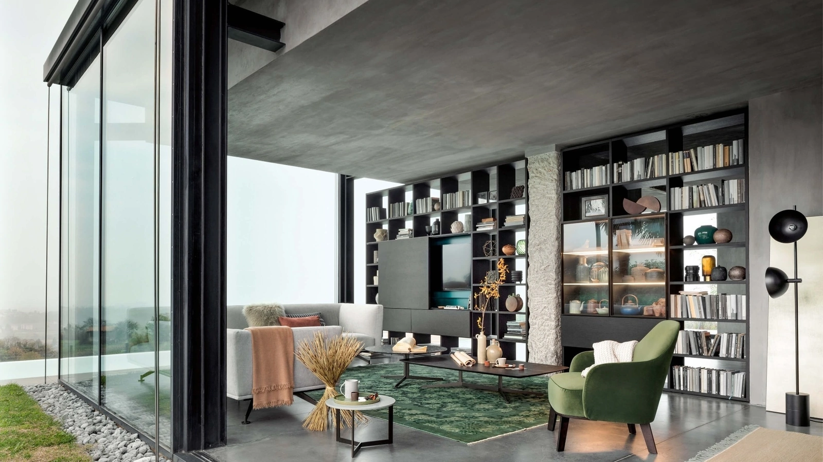 Libreria divisoria Selecta in legno di Lema