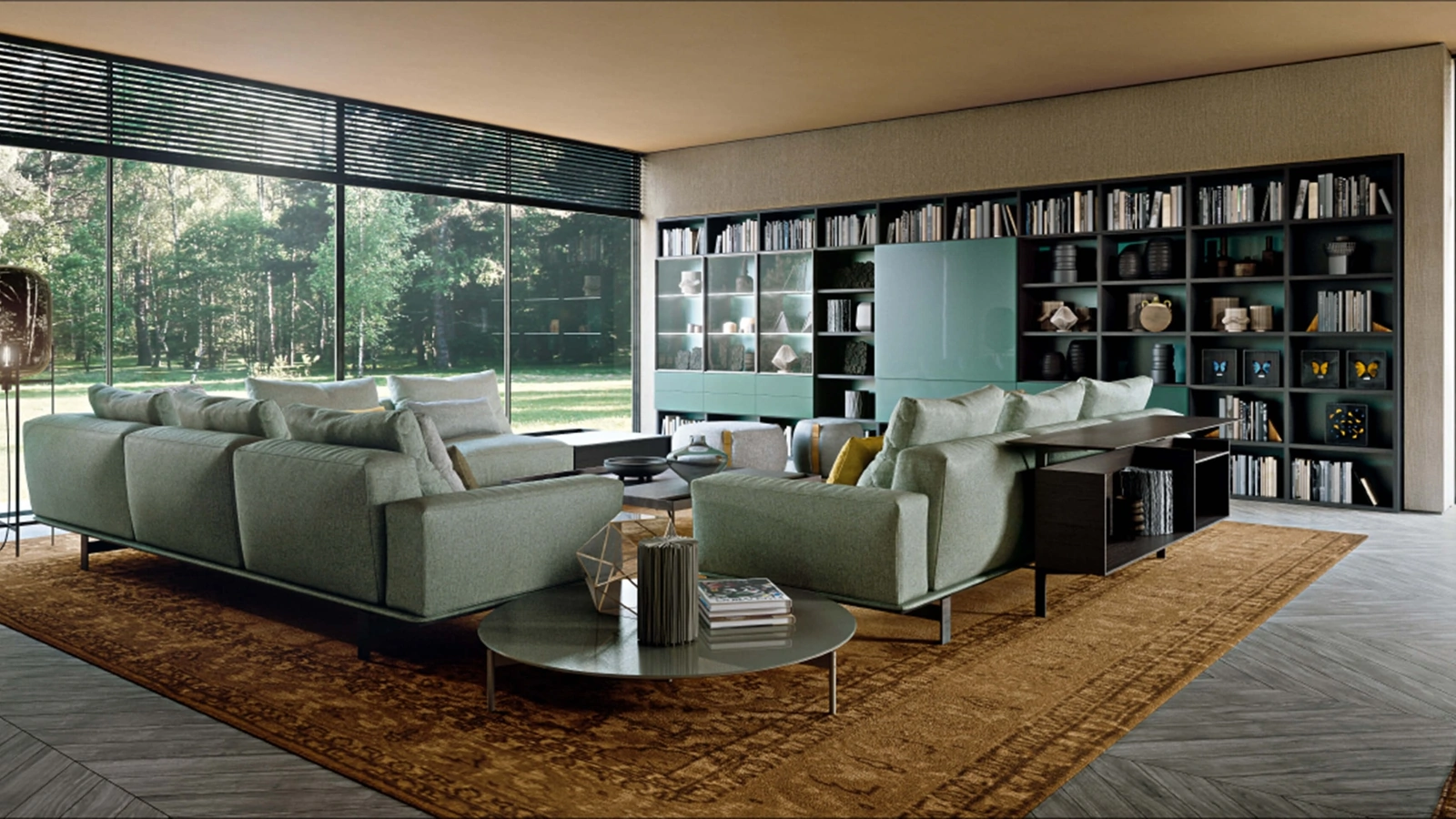 Libreria Selecta legno e laccato lucido di Lema