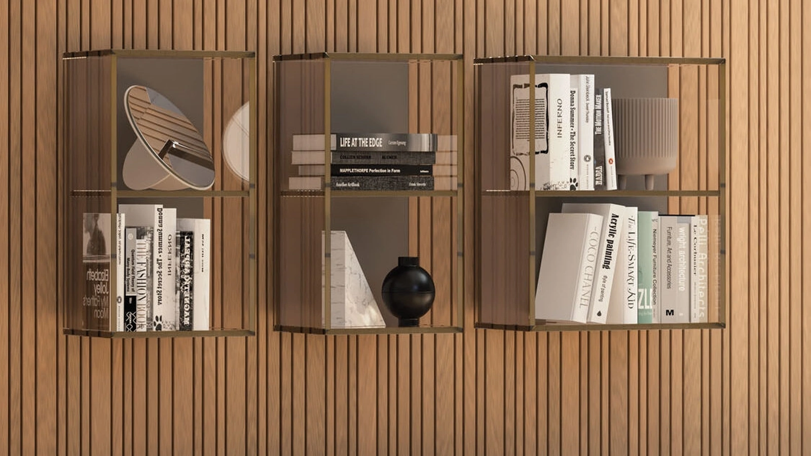 Libreria sospesa componibile Vidro di Orme