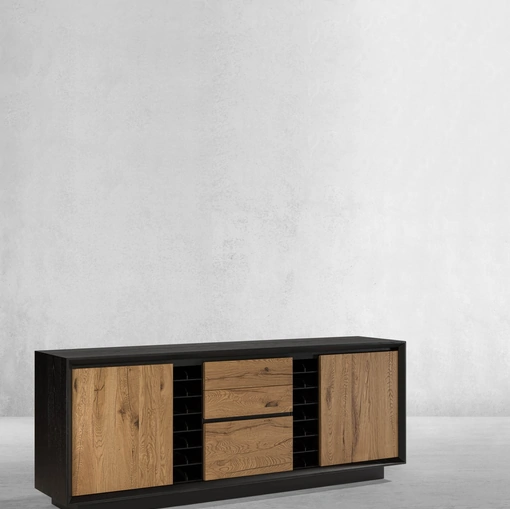 Madia Gent con ante in Quercia e struttura in laccato di Pizzolato