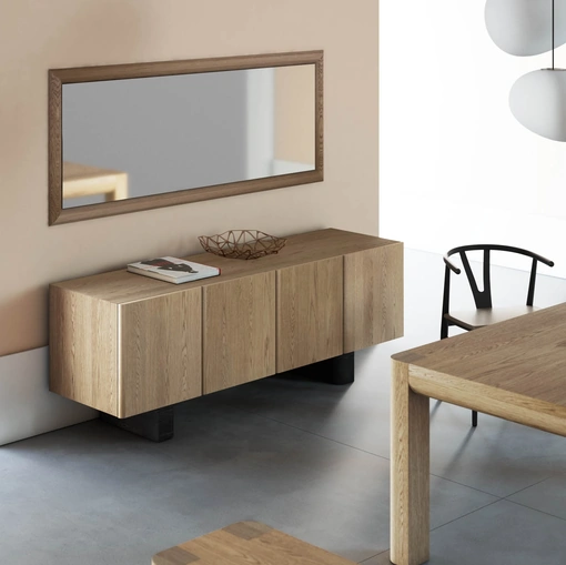 Madia Origin in Quercia naturale con piedini in Rovere fumo di Pizzolato