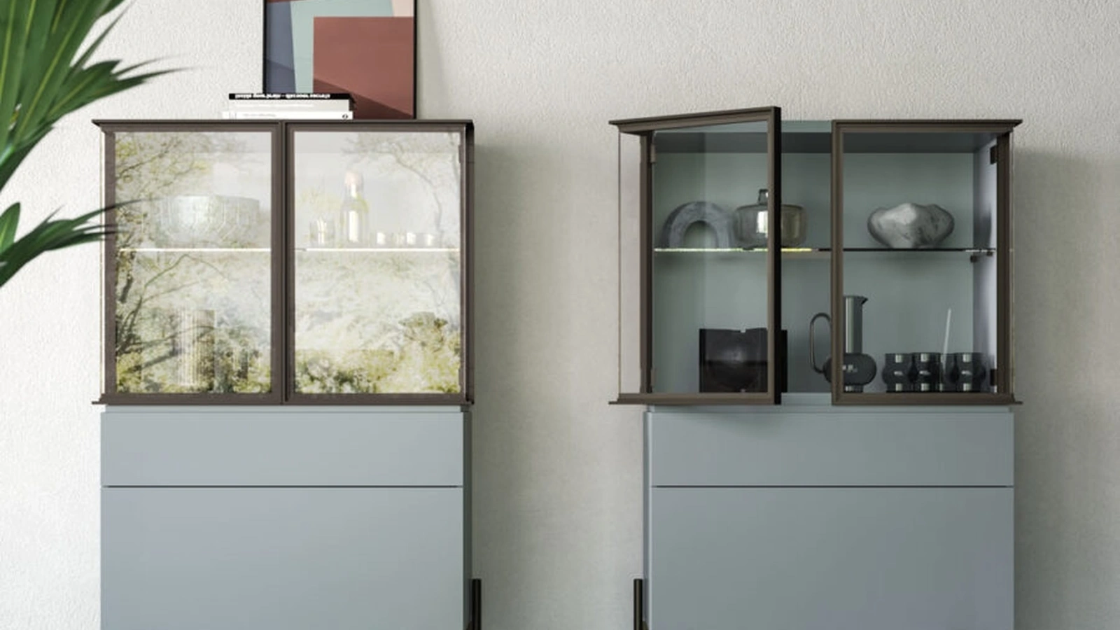 Madia Piega Vetro in laccato e vetro di Orme