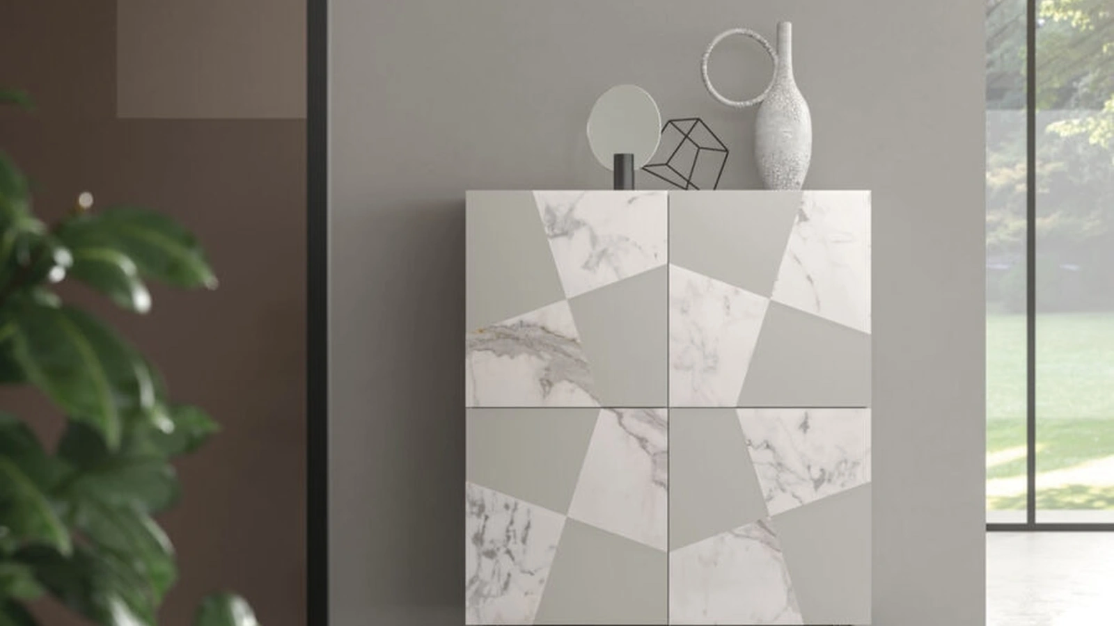 Madia Alta Vitro 03 in vetro serigrafato e laccato di Orme