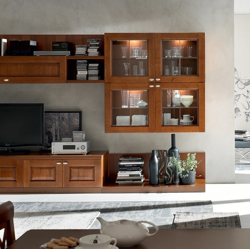 Parete Attrezzata AS572 in Noce di Maronese Acf