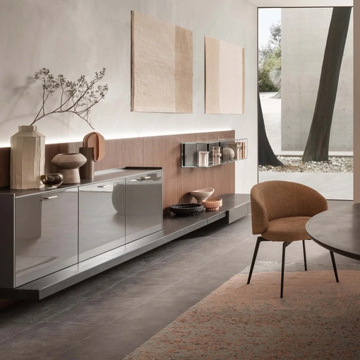 Parete Attrezzata Sistema LT40 in laccato lucido Talpa di Lema