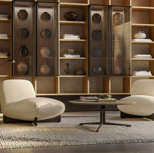 Poltrona in tessuto imbottito Hasu di Lema