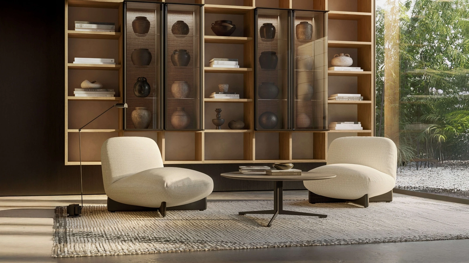 Poltrona in tessuto imbottito Hasu di Lema