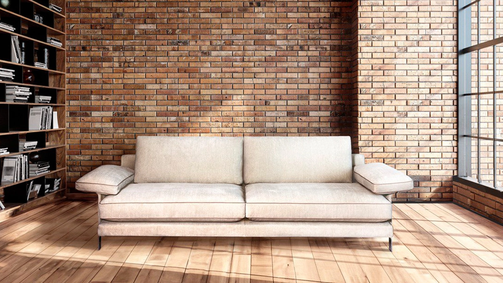 Divano lineare Airone di Cava Divani