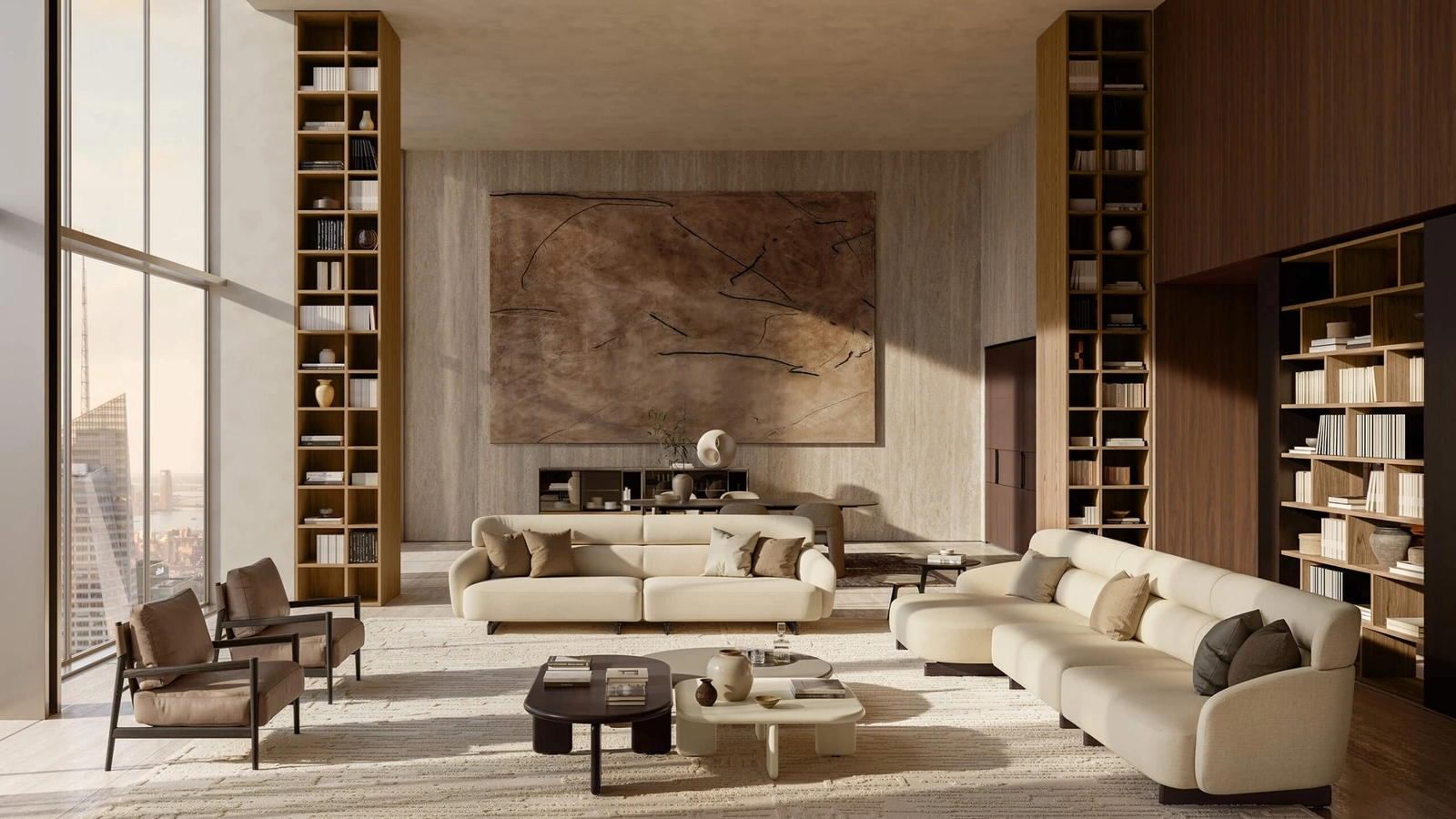 Divano lineare o con penisola Ares di Lema