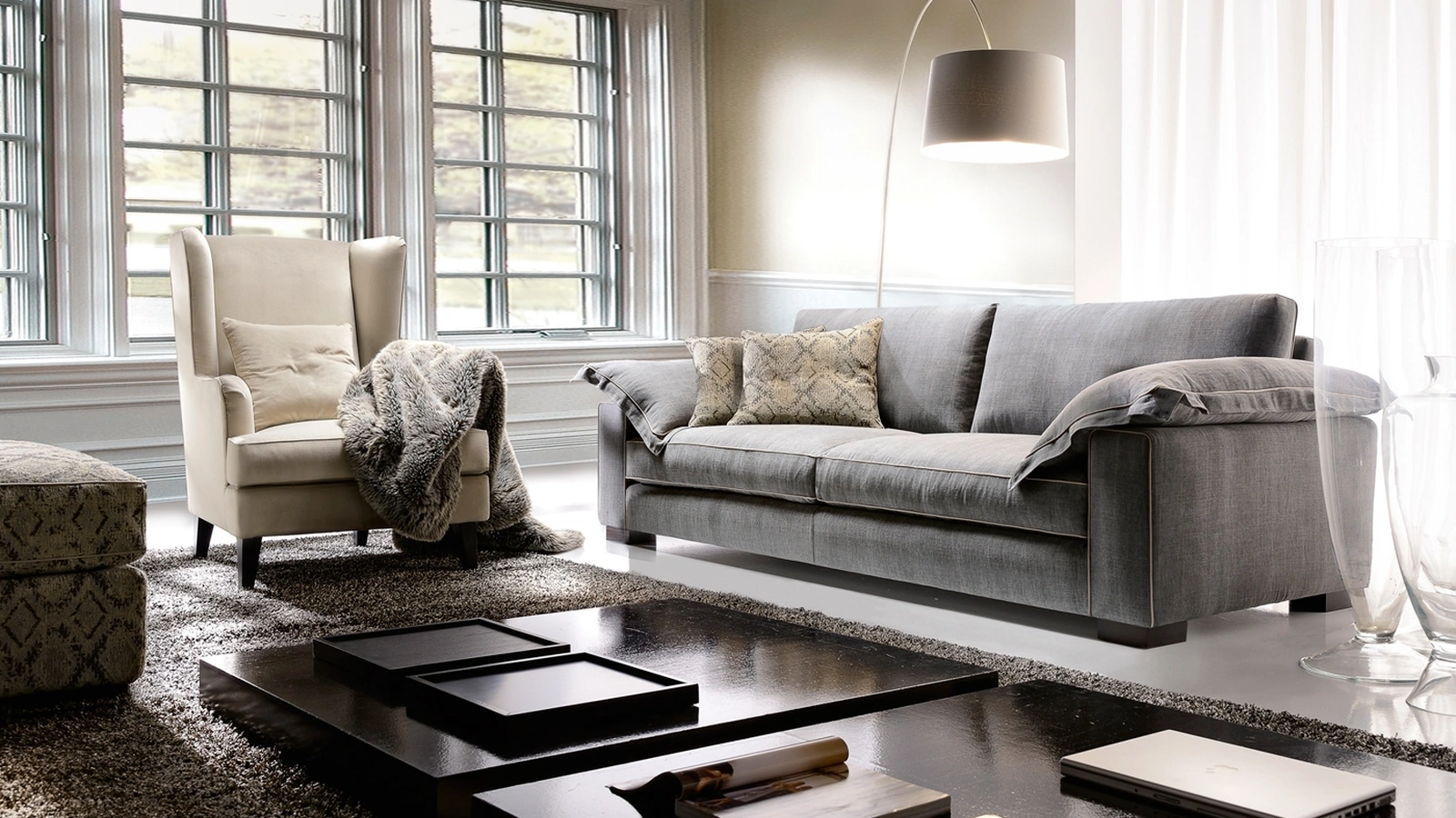 Divano lineare Blues di Cava Divani