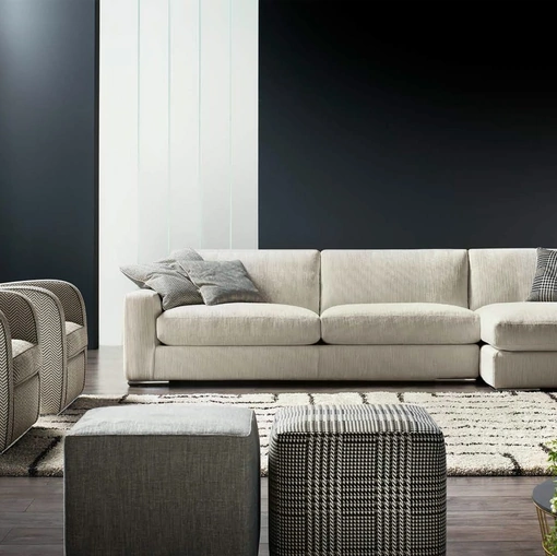 Salotto con penisola Max di Cava Divani