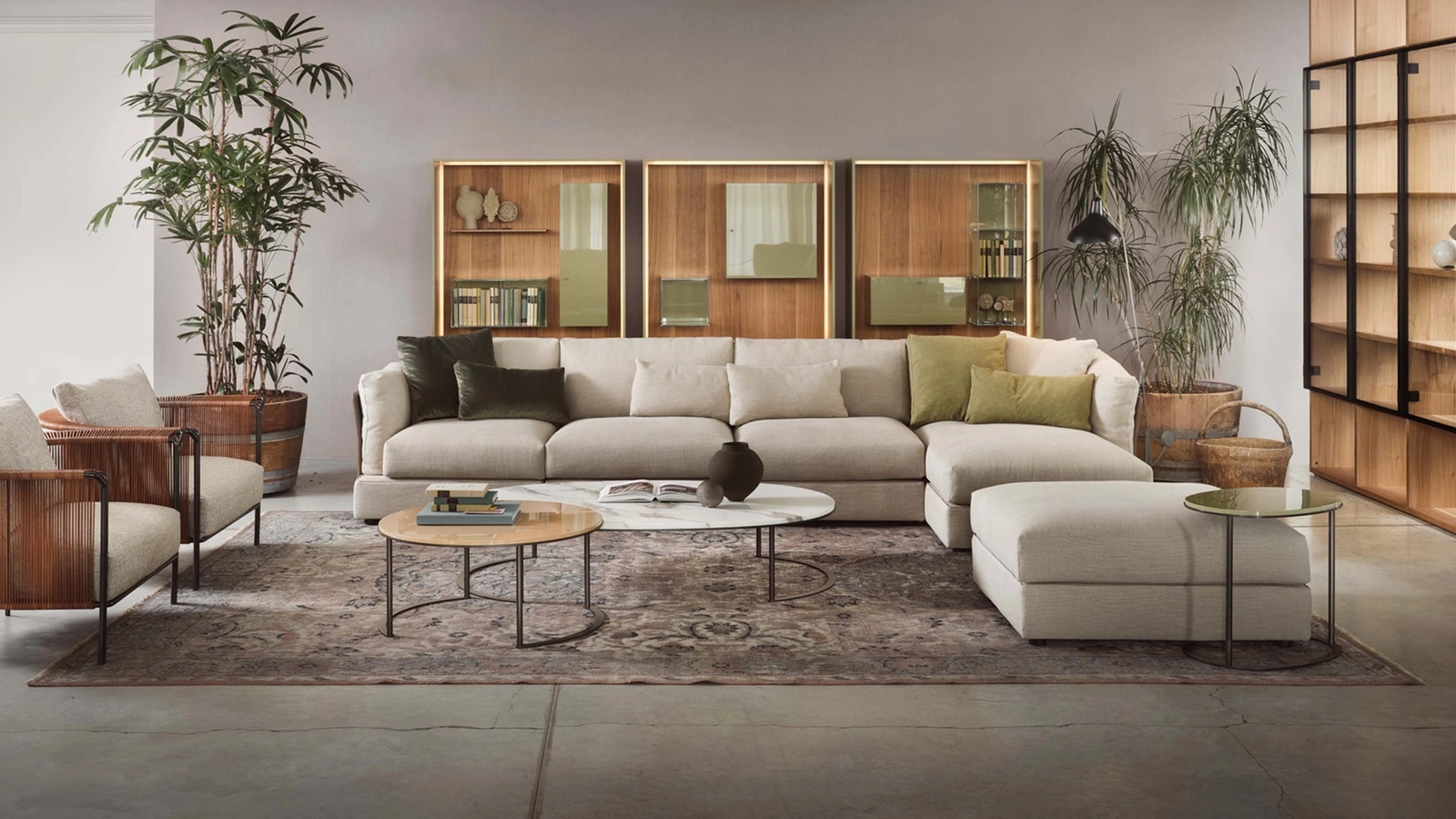 Divano modulare con penisola Groovy di Lema