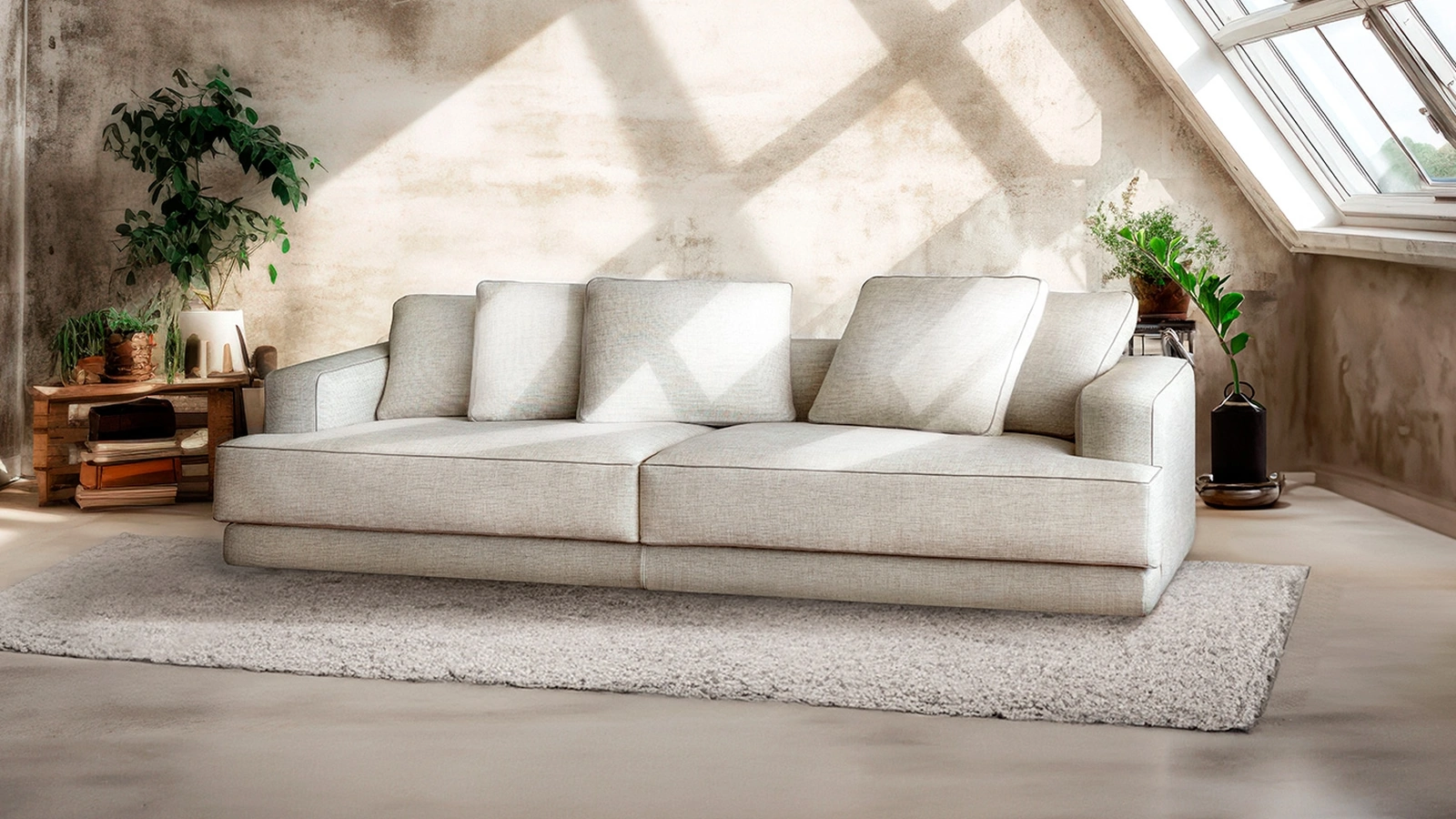 Divano lineare Logan di Cava Divani