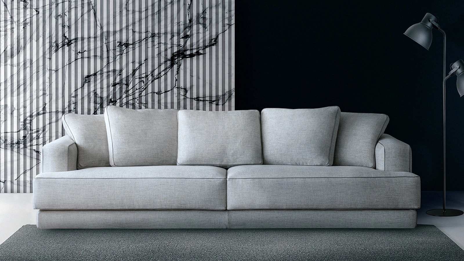 Divano lineare Logan di Cava Divani