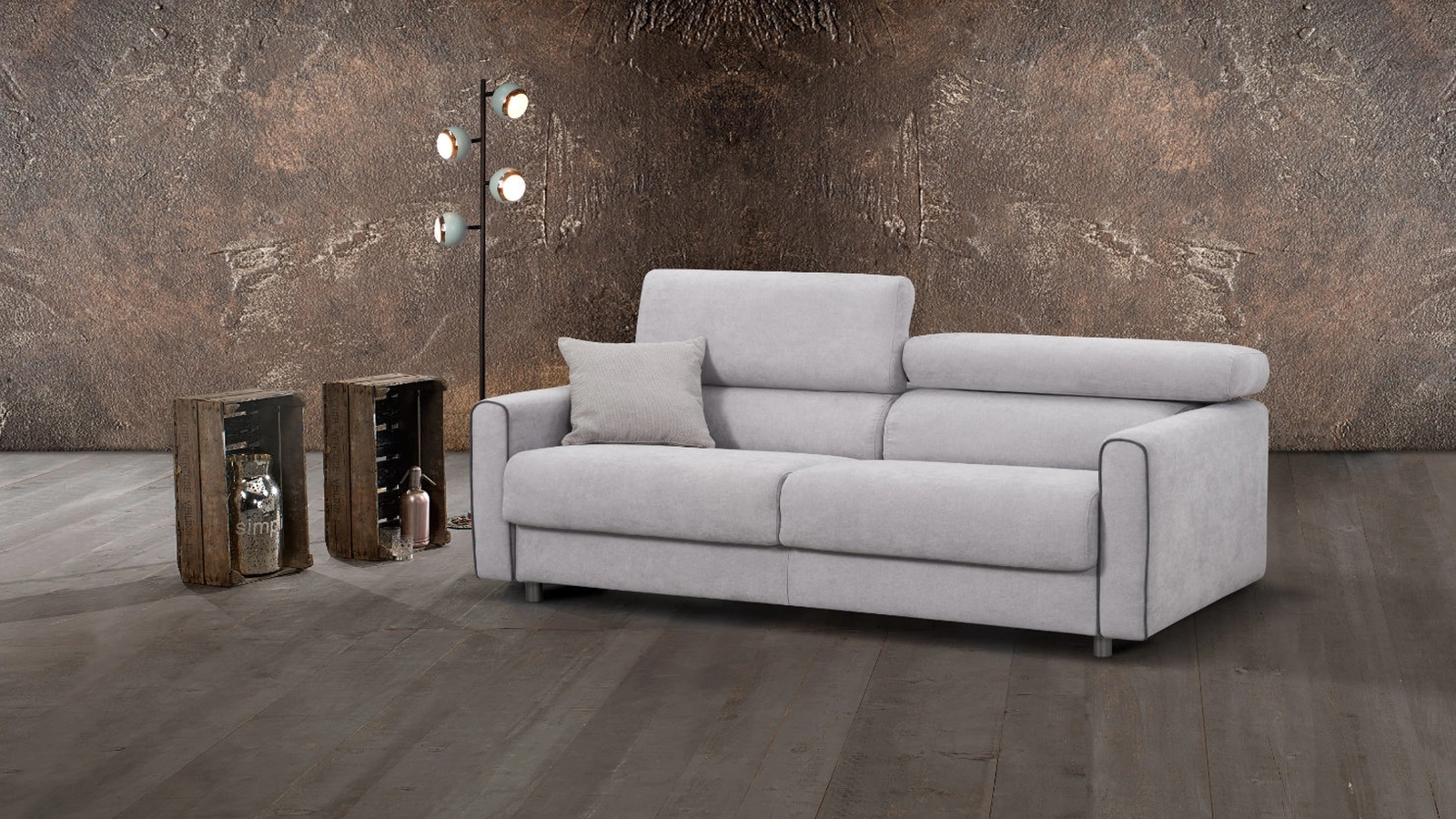 Divano Letto lineare in tessuto Loko di Excò