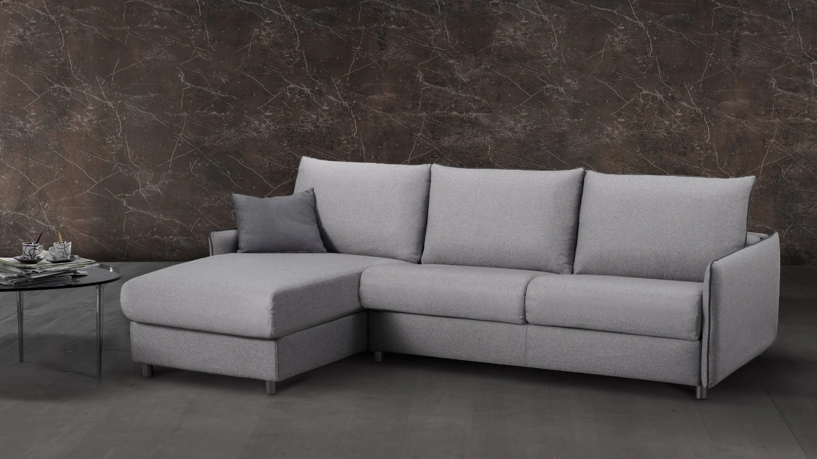 Divano Letto in tessuto con penisola Miracle di Excò