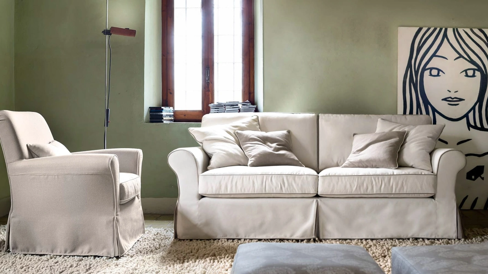 Divano lineare Myto Mikonos di Cava Divani