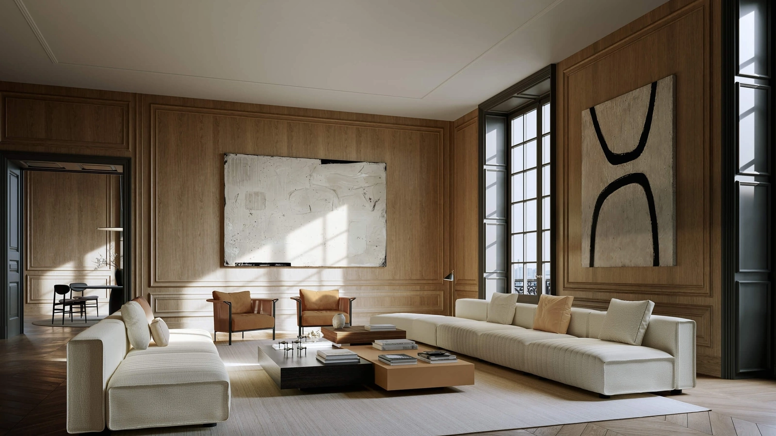 Divano lineare modulare Niveaux di Lema