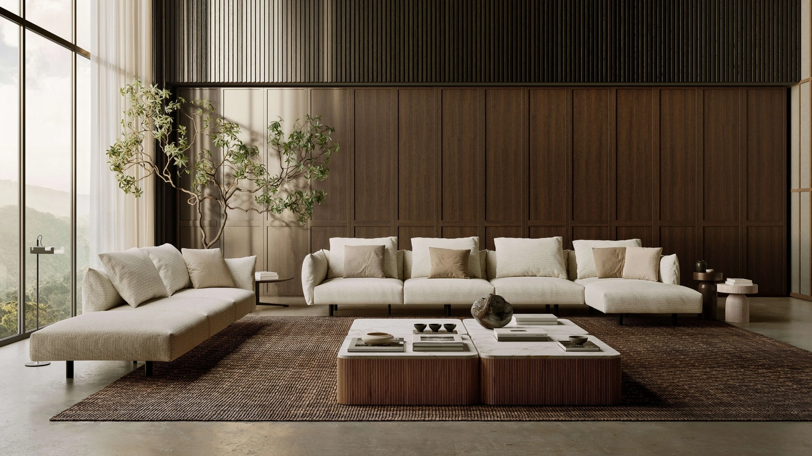 Divano con penisola Soffio di Lema