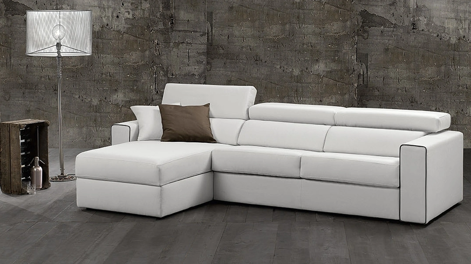 Divano Letto in tessuto con penisola Strauss di Excò