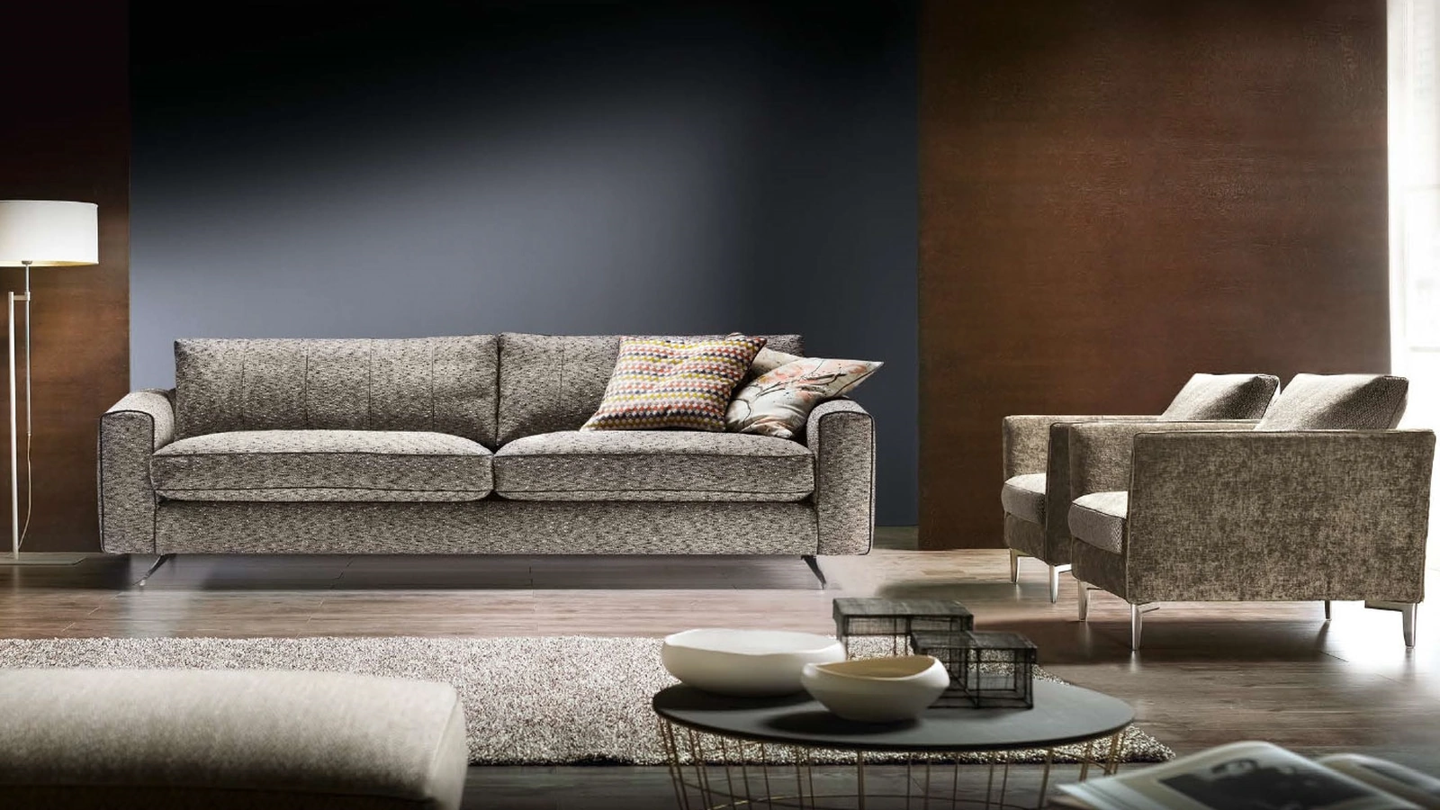 Divano lineare Stripe di Cava Divani