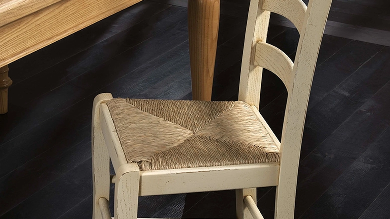 Sedia Campagnola in legno con seduta in paglia di Pizzolato