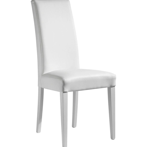 Sedia Fair in ecopelle con gambe in legno di Pizzolato