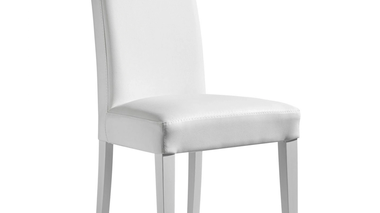 Sedia Fair in ecopelle con gambe in legno di Pizzolato