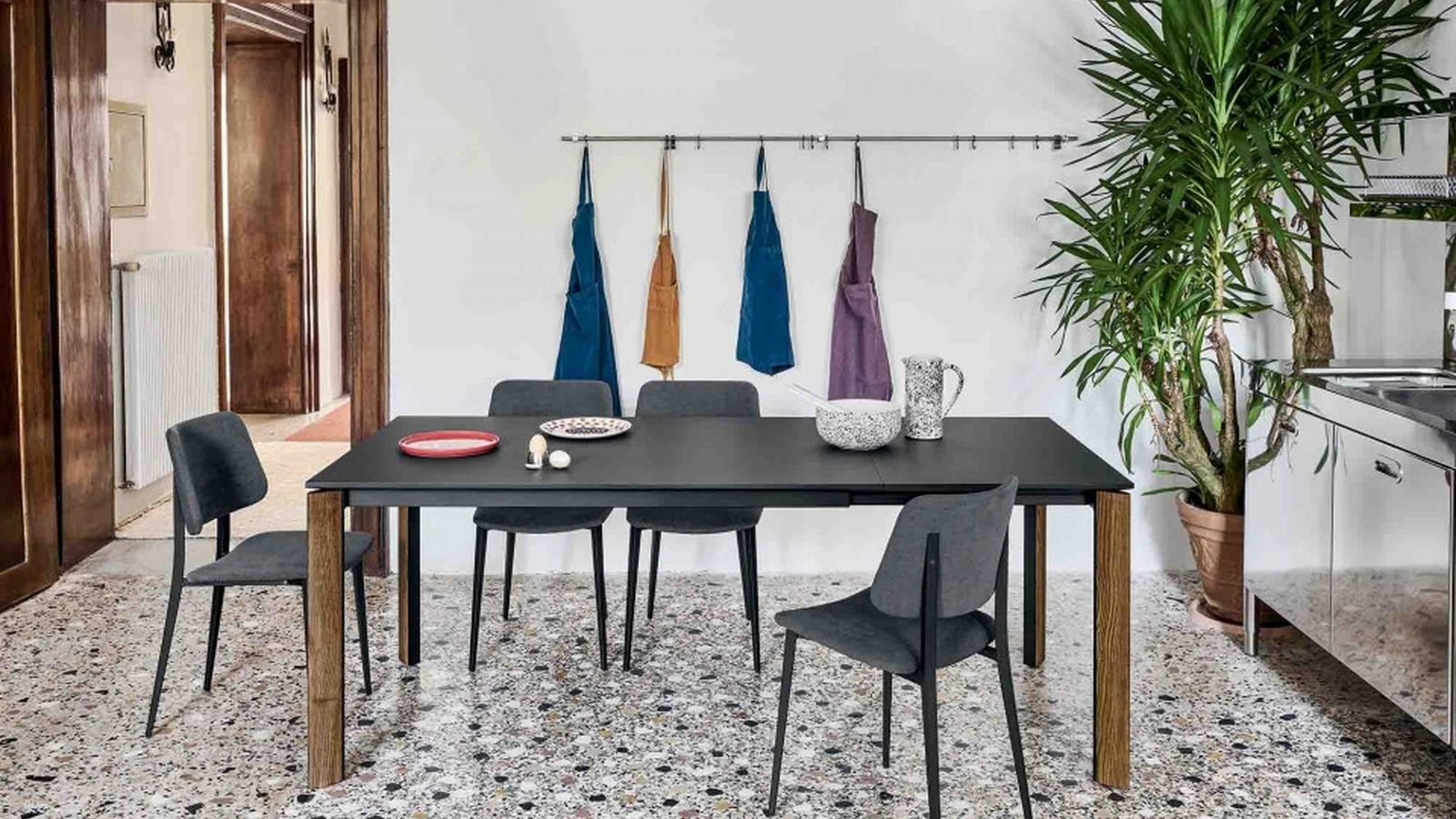 Sedia Joe S M TS in tessuto e acciaio di Midj