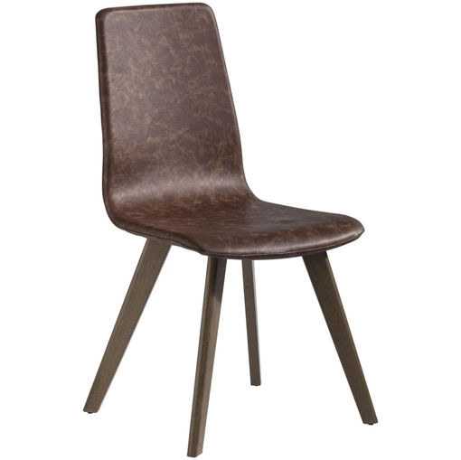 Sedia Land in cuoio rigenerato con gambe in Faggio di Pizzolato