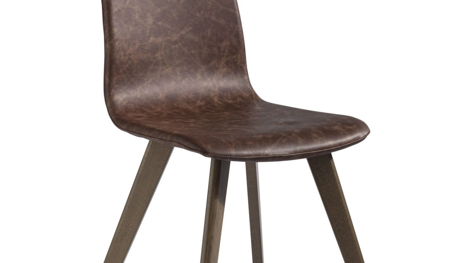 Sedia Land in cuoio rigenerato con gambe in Faggio di Pizzolato