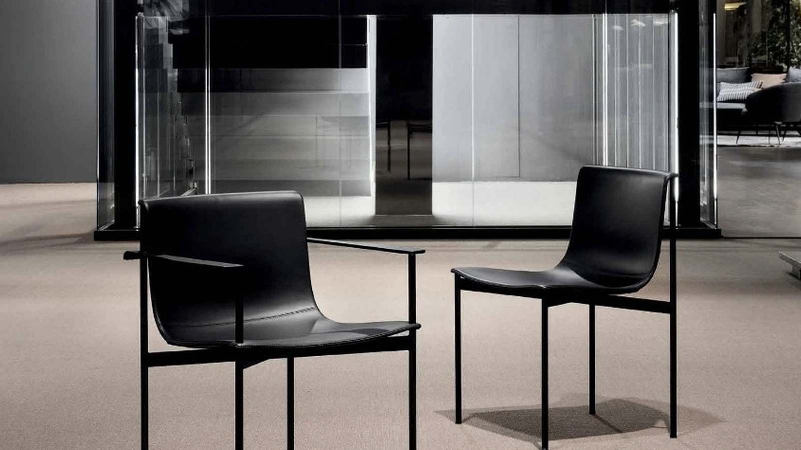 Sedia in pelle Ombra di Lema