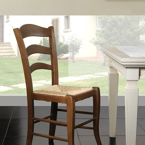 Sedia Montanara in legno con seduta in paglia di Pizzolato