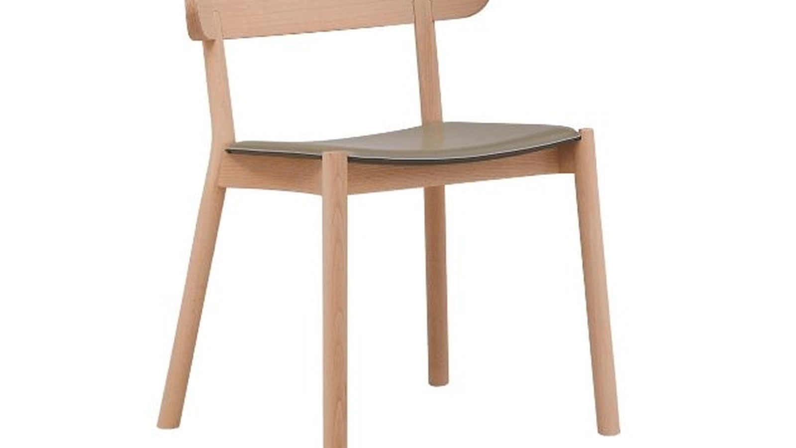 Sedia Montera in legno con seduta in cuoio di Midj