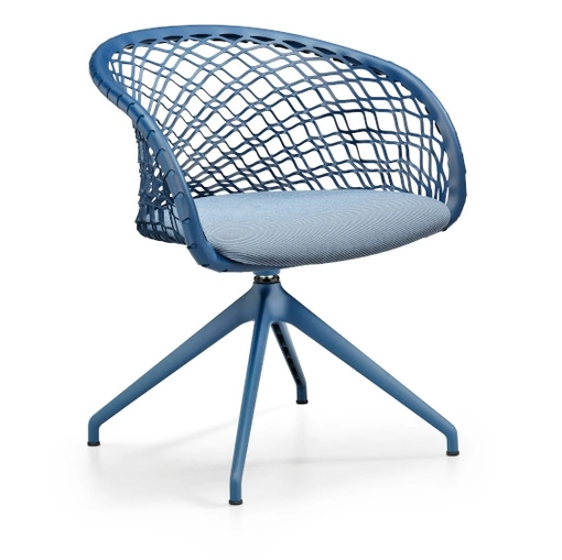 Sedia P47 in cuoio intrecciato di Midj