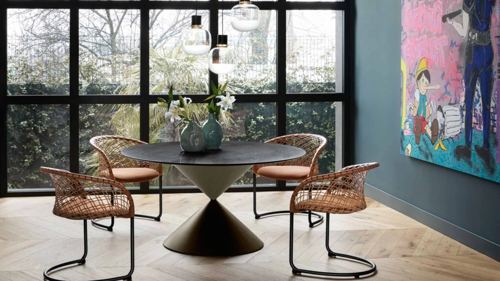 Sedia P47 in cuoio di Midj