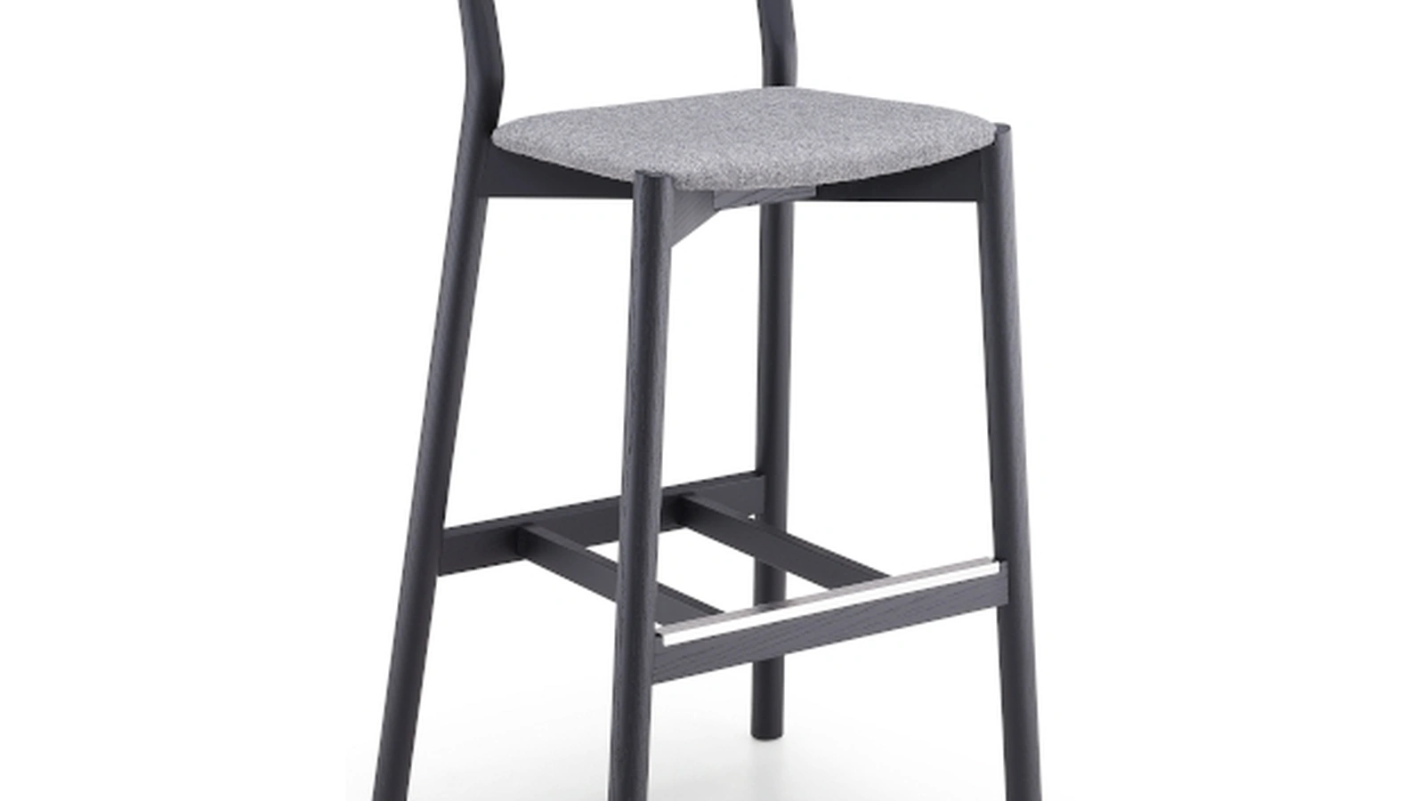 Sgabello Montera in legno con seduta in tessuto di Midj