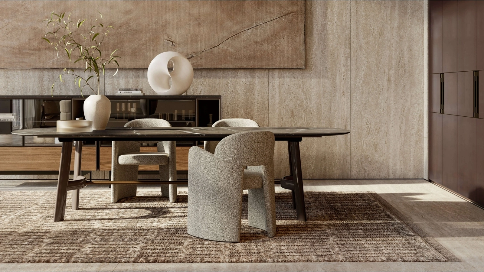 Tavolo August con top in marmo di Lema