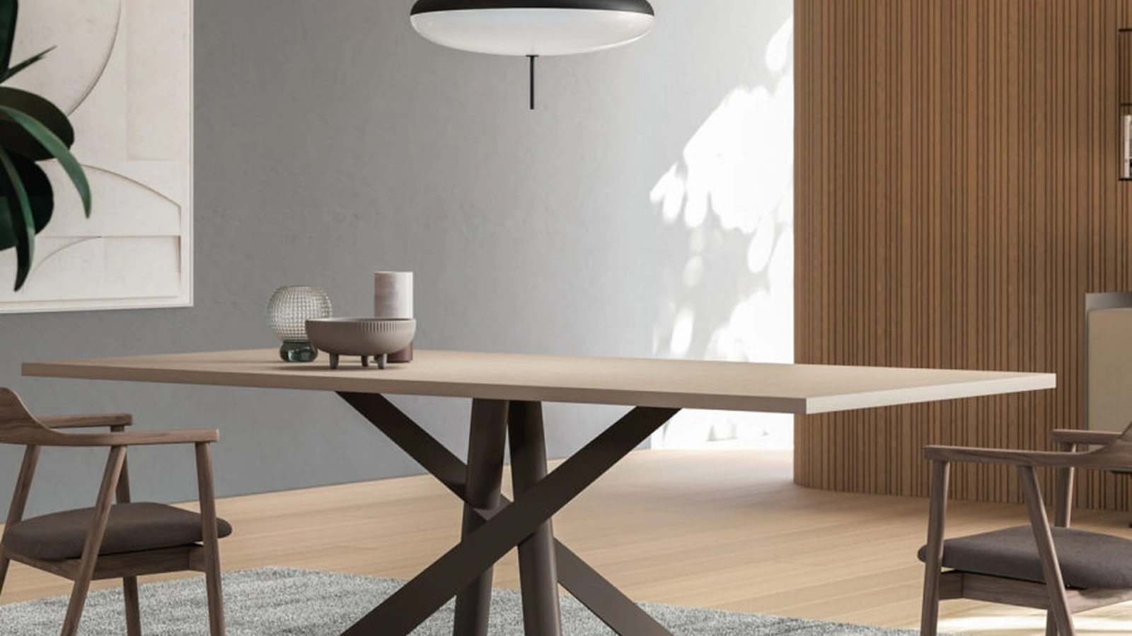 Tavolo Diago con top in dekor Avana di Orme