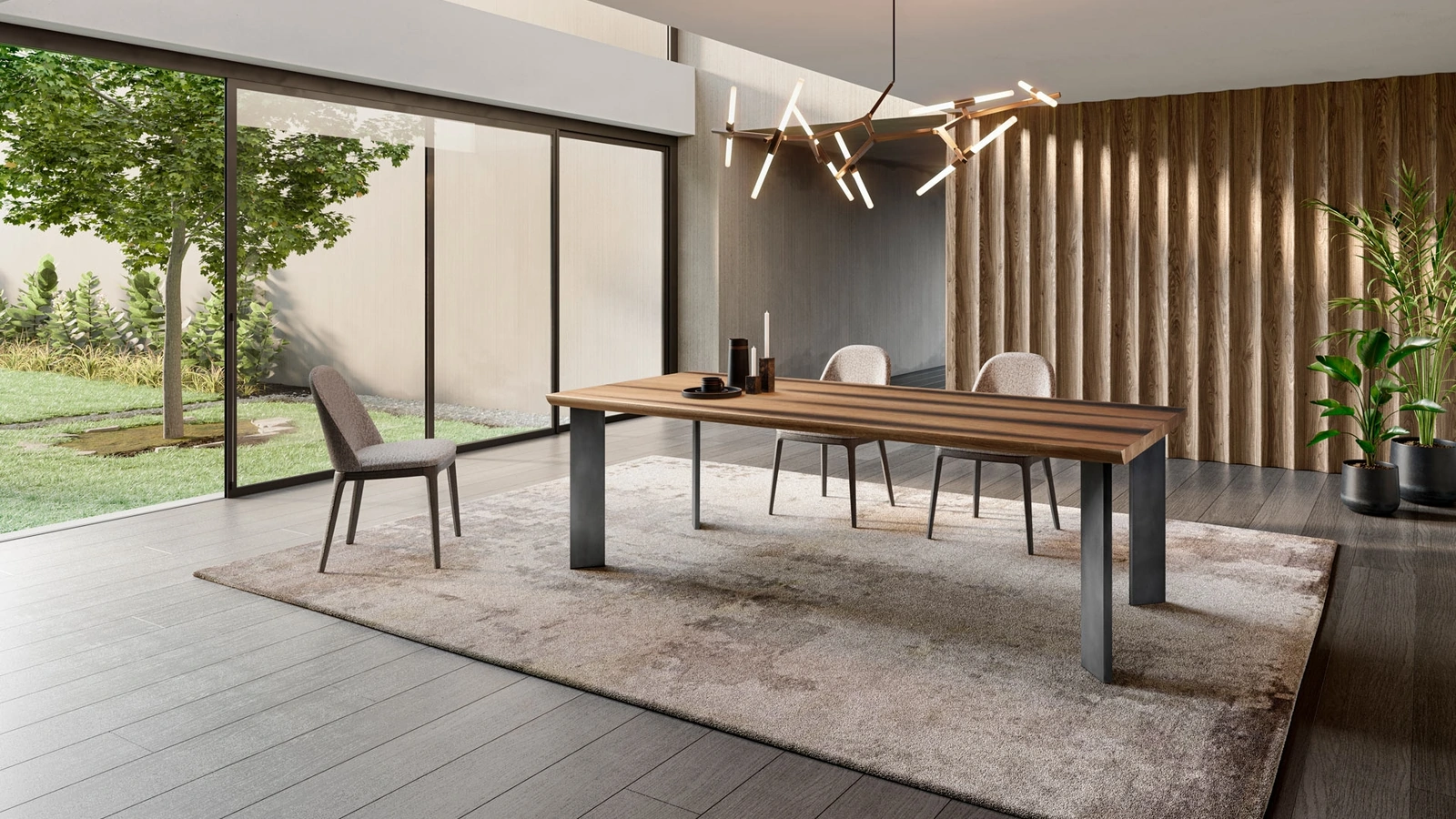 Tavolo in rovere fossile Evo di Pizzolato