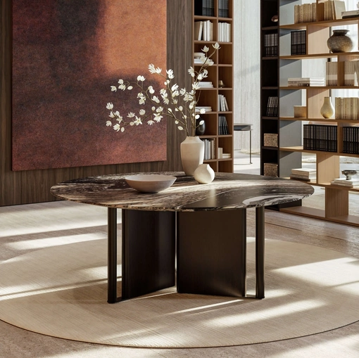 Tavolo In Between con top in marmo di Lema