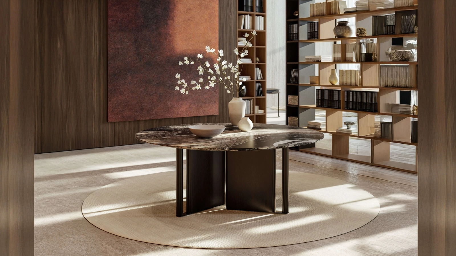 Tavolo In Between con top in marmo di Lema