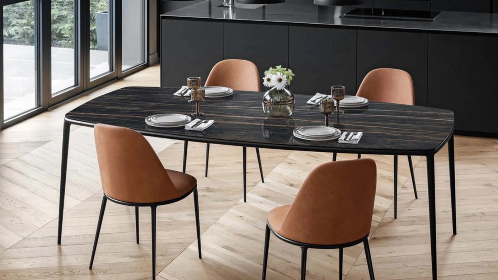 Tavolo Lea con top in ceramica di Midj