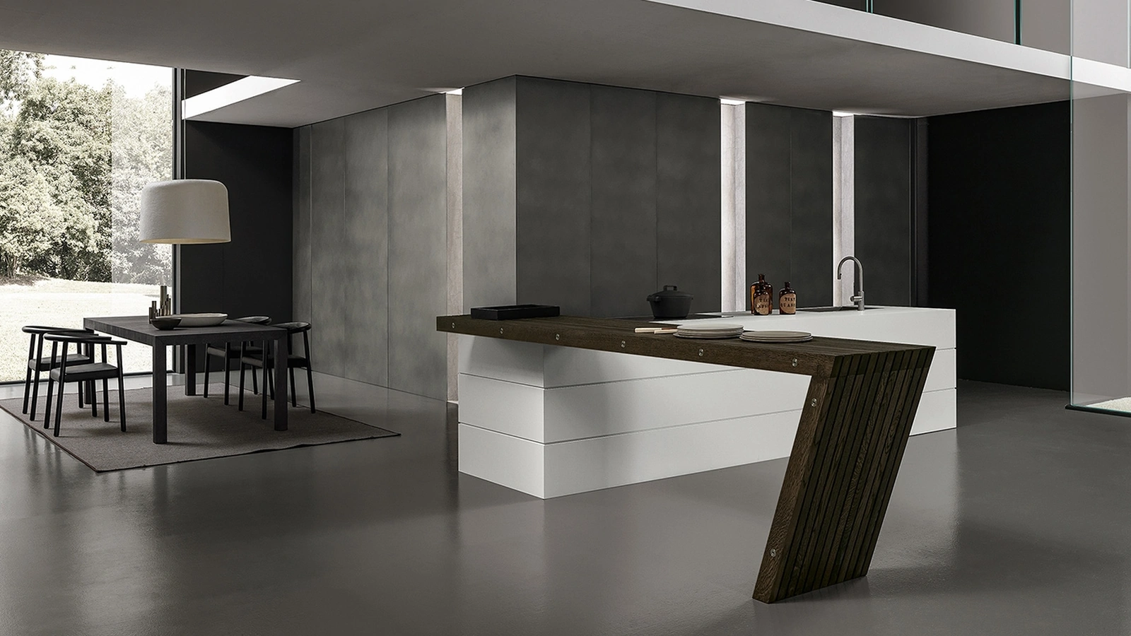 Cucina Design con isola Blade 01 di Modulnova