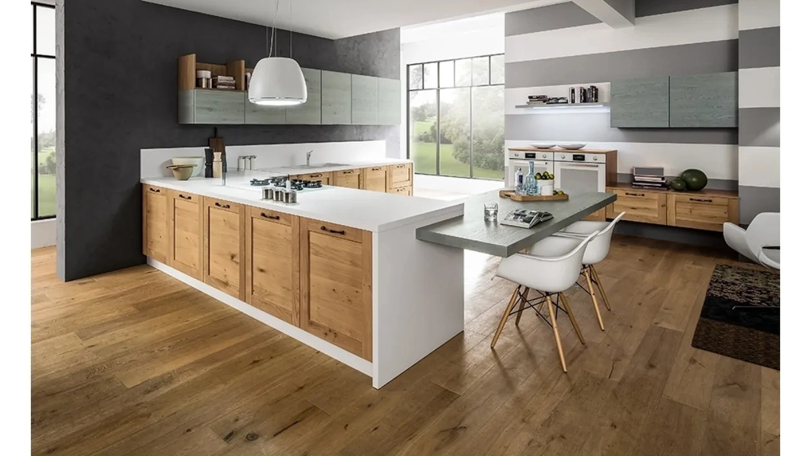 Cucina Moderna Curry 02 in Rovere Naturale di Arrex
