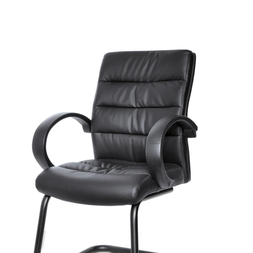 Poltrona Direzionale 14 in pelle imbottita con braccioli di Colombini Office