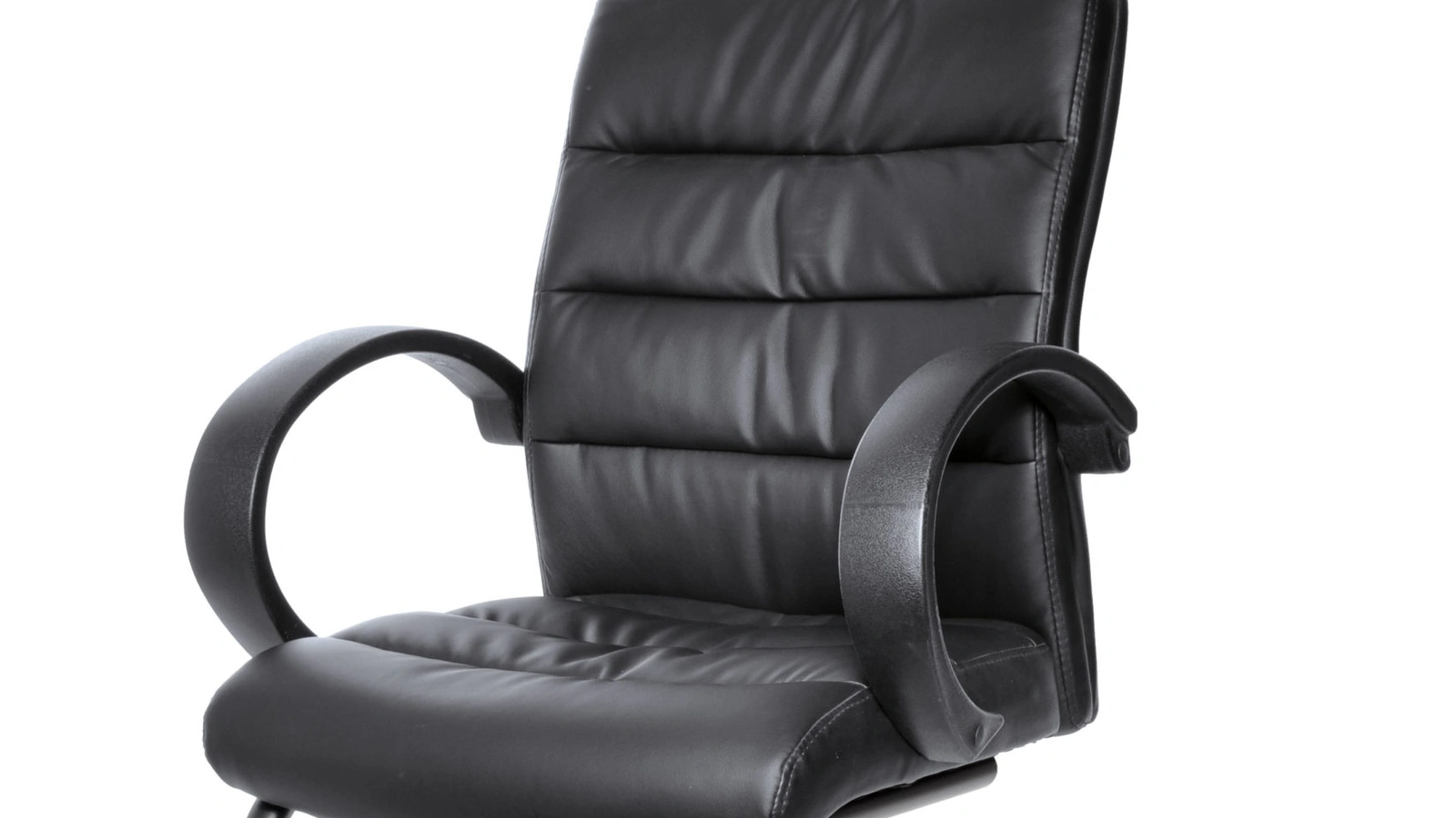 Poltrona Direzionale 14 in pelle imbottita con braccioli di Colombini Office