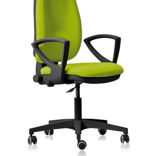 Seduta Operativa 19 su ruote in tessuto con braccioli di Colombini Office